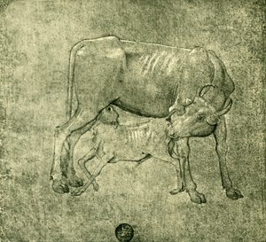 牛と子牛、15世紀半ば後半、1943年。 作： Benozzo Gozzoli