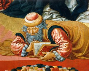 アラブの哲学者アヴェロエス、「聖トマス・アクィナスの勝利」より抜粋 作： Benozzo di Lese di Sandro Gozzoli