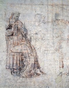 イサクとレベッカの結婚、シノピア（下絵）の細部 作： Benozzo di Lese di Sandro Gozzoli