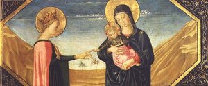 聖カタリナの神秘的な結婚」（パネル）（78957の細部） 作： Benozzo di Lese di Sandro Gozzoli