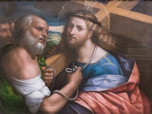 十字架を背負うキリスト 作： Benvenuto Tisi da Garofalo