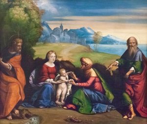 聖ヨアヒムとアンナのいる聖家族 (絵画) 作： Benvenuto Tisi da Garofalo