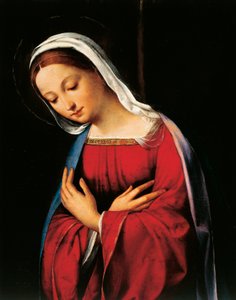 ガロファロ（1481-1559）の「キリスト降誕」からの聖母像 作： Benvenuto Tisi da Garofalo
