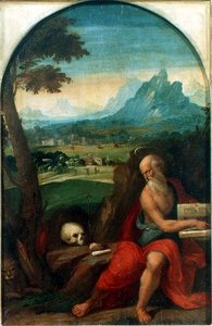 St.Jerome（パネル） 作： Benvenuto Tisi da Garofalo