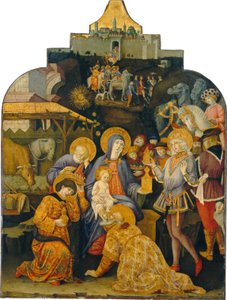 マギの崇拝、c。 14701475。 作： Benvenuto di Giovanni