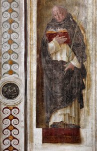 グスマンの聖ドミニカ（1170年頃～1221年）（聖ドミニカ）の表現 ベルナルディーノ・ブチノーネ（1435～1507）によるフレスコ画 1482～1486年 サンタ・マリア・デレ・グラツィエ・バジリカ・ミラノ イタリア 作： Bernadino Jacobi Butinone