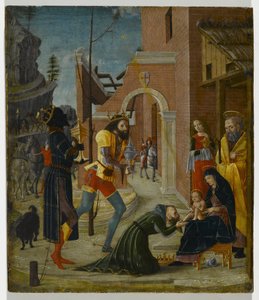 賢者の礼拝、1485-95年頃（パネル上のテンペラ） 作： Bernadino Jacobi Butinone