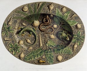ベルナール・パリッシーの作品」（C.デランジュ、C.ボーンマン著）に掲載されている「爬虫類のプレート」「セラミックのプレート」（パリ 作： Bernard (after) Palissy