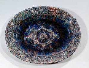 ファイアンスの大きな楕円形の皿 作： Bernard (school of) Palissy
