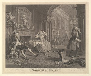 結婚アラモード、プレート II、1745 年 4 月。 作： Bernard Baron