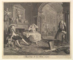 結婚アラモード、プレート II、1745 年 4 月 1 日。 作： Bernard Baron