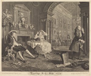 マリッジ・ア・ラ・モード: pl. 2 作： Bernard Baron after William Hogarth
