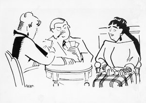 カードゲーム、Sidonie-Gabrielle Colette(1873-1954)の小説「Cheri」の挿絵。 作： Bernard Becan
