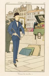 「Costumes Parisiens」よりモーニングスーツ 作： Bernard Boutet de Monvel