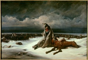 ロシアの退却（1812年）。ベルナール・エドゥアール・スウェバック（1800-1870）の絵画