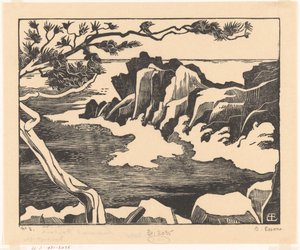 Saint-Raphaëlの岩だらけの海岸 作： Bernard Essers (signed by artist)