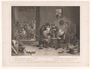 トランプの人物がいる旅館のインテリア Les Francs Maçons Flamands en Loge (オブジェクトのタイトル) 作： Bernard François Lépicié