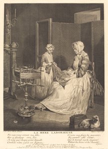 勤勉な母親 作： Bernard Lépicié after Jean Siméon Chardin