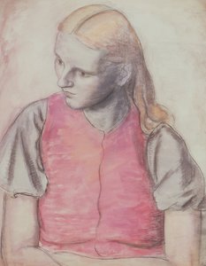 アーティストの妻の肖像、1926年頃（鉛筆と水彩） 作： Bernard Meninsky