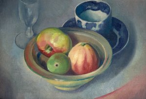 リンゴのある静物 作： Bernard Meninsky