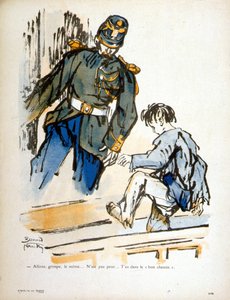 子供と巡査 - 彫刻 作： Bernard Naudin