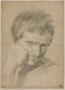 手にあごを休んで若い男のバスト 作： Bernard Picart
