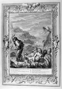 DeucalionとPyrrhaは1733年に背後に石を投げて世界を復活させました