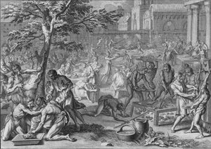偉大なるラミーの日である太陽の名誉の饗宴、1723年。 作： Bernard Picart
