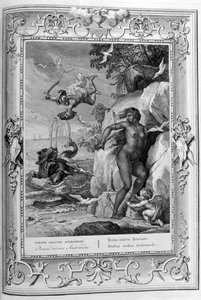 ペルセウスは1733年、海の怪物からアンドロメダを運びます。 作： Bernard Picart