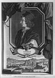 イタリアの人文主義者Giovanni Francesco Poggio Bracciolini（Le Pogge or Le Pogge Florentin）（1380-1459）の肖像、ベルナール・ピカールの彫刻、パリ