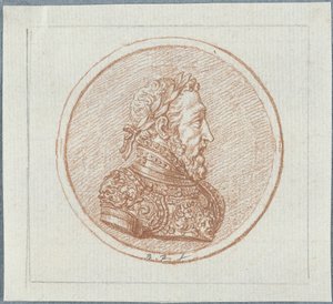 17世紀後半のフランス国王ヘンリー2世の肖像画。 作： Bernard Picart