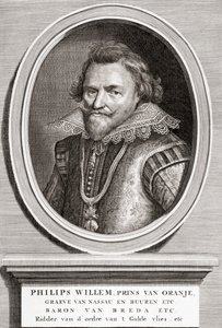 オレンジ公フィリップ・ウィリアム（1554-1618）の肖像画 作： Bernard Picart