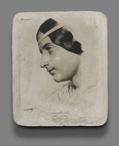 モデルブックの女性の頭の石版画 作： Bernard Romain Julien