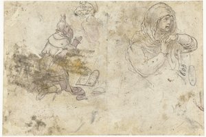 モーセと悲しむマリアまたはマグダラのマリア 作： Bernard van Orley