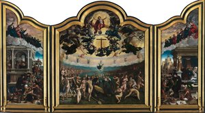 最後の審判と慈悲の7つの作品（パネルに油彩） 作： Bernard van Orley