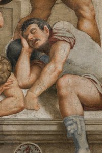 カウンターファッカータ、ベルナルディーノ・ガッティ《復活》1529年、詳細 作： Bernardino Gatti