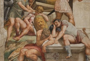 カウンターファッカータ、ベルナルディーノ・ガッティ《復活》1529年、詳細 作： Bernardino Gatti