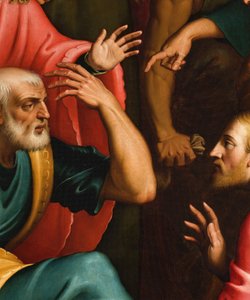 聖サクラメント教会礼拝堂、第1スパン南側、ベルナルディーノ・カンピ、足のラベンダー、Particular1569 作： Bernardino Campi