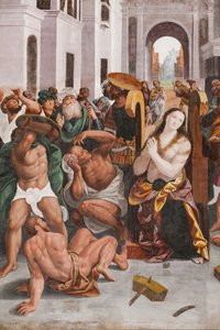 聖カタリナの殉教の詳細 (フレスコ画) 作： Bernardino Lanino