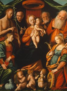 ベルナルディーノ・ラニーノ（1511-1582）の「聖人と子を持つ聖母」。