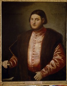 男の肖像（男の肖像）。 ベルナルディーノ・リシニオ作（1489年頃～1565年頃）、キャンバスに油彩