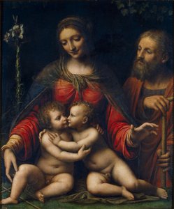 "La sainte famille avec saint Jean Baptiste" (洗礼者ヨハネのいる聖家族) Bernardino Luini (vers 1480-1532) Peinture de Bernardino Luini (vers 1480-1532) Dim 100x84 cm Museo del Prado, Madrid 作： Bernardino Luini