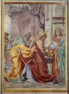 黄金の扉での聖アンナと聖ヨアヒムの出会い 作： Bernardino Luini