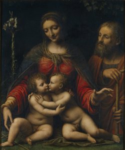 洗礼者ヨハネとの聖家族 作： Bernardino Luini