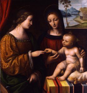 聖カトリーヌの神秘的な結婚 作： Bernardino Luini