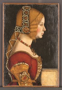 ミラノ公爵夫人イザベッラ・アラゴンの肖像（1470-1524）（油彩・パネル） 作： Bernardino de