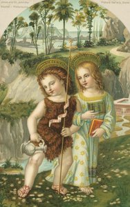 イエス・キリストと洗礼者ヨハネ（クロモリト） 作： Bernardino di Betto (after) Pinturicchio