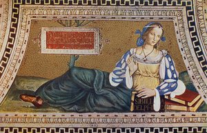 ローマ、サンタ・マリア・デル・ポポロ教会のベルナルディーノ・ピントゥリッキオ（約1452-1513）によるモザイクからのエングレーヴィング「デルフィのシビレ 作： Bernardino di Betto (after) Pinturicchio