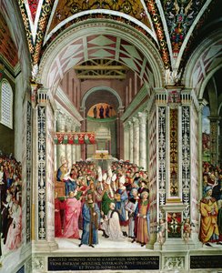 Aeneas Sylvius Piccolomini (1405-64)、ピウス 2 世の名前で教皇に選出され、1458 年 9 月 3 日、サン ピエトロ大聖堂に入る