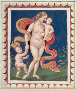 慈善のアレゴリー、天井からの詳細 作： Bernardino di Betto Pinturicchio